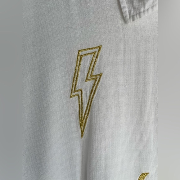 Torrid Drop Shoulder Button-Front Top - Lightning White - Picture 8 of 8